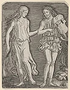 Orpheus and Eurydice by Marcantonio Raimondi|Francesco Francia