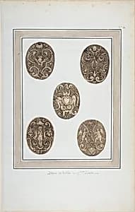Oval Ornament Designs for Boxes by Anonymous, French, 17th century