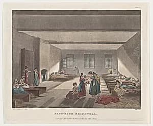 Pass-Room Bridewell by Auguste Charles Pugin|Thomas Rowlandson|John Hill|Rudolph Ackermann, London