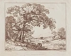 Pastoral Riverside Scene by Thomas Rowlandson|Paul Sandby|John Thane