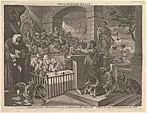 Paul Before Felix Burlesqued by William Hogarth
