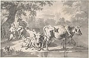 Peasants with Cattle and Sheep by Adriaen van de Velde