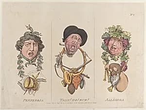 Penserosa, Tally! Ho! Rum!, Allegora by Rudolph Ackermann, London|Thomas Rowlandson