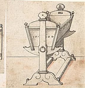 Perspectival Drawing of a Cradle by Peter Flötner
