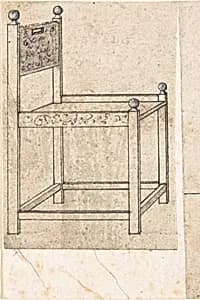 Perspectival Drawing of an Armchair by Peter Flötner