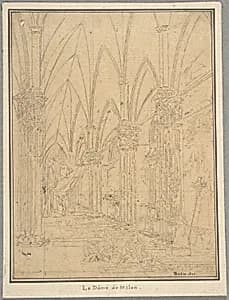 Perspective of a Church's Interior by Pietro Bosio