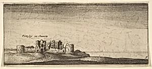 Pevensey Castle, from "English Views" by Wenceslaus Hollar