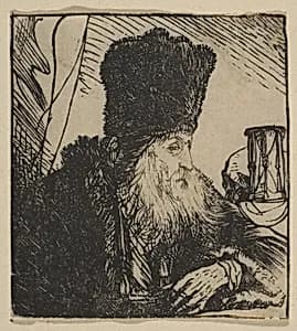 Philosopher with an Hourglass by Jan Lievens|Rembrandt (Rembrandt van Rijn)