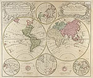 Planiglobii Terrestris Mappa Universalis... by Homann Heirs|Johann Baptist Homann