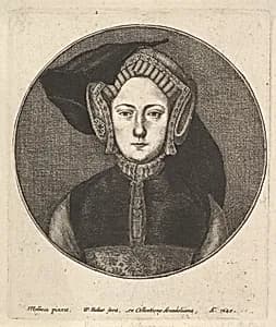 Portrait of a Young Woman by Catherine of Aragon|Hans Holbein the Younger|Wenceslaus Hollar