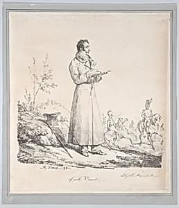 Portrait of Carle Vernet Sketching by Horace Vernet|Charles Motte