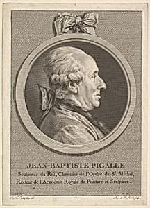 Portrait of Jean-Baptiste Pigalle by Augustin de Saint-Aubin|Charles Nicolas Cochin II