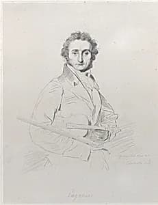 Portrait of Niccolò Paganini by Luigi Calamatta|Jean Auguste Dominique Ingres|Niccolò Paganini
