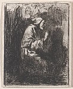 Praying Monk by Charles Jacque