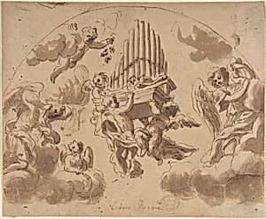 Putti Carrying Organ Pipes by Anonymous, Italian, Roman-Bolognese, 17th century