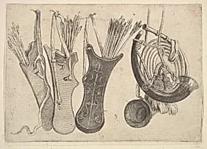 Quivers and hunting horns by Wenceslaus Hollar