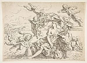 Rape of Europa by Simone Cantarini