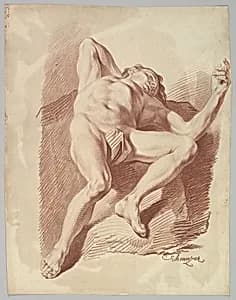 Reclining Male Nude by Jakob Matthias Schmutzer