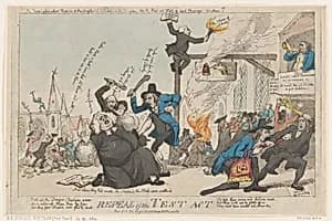 Repeal of the Test Act by Johann Friedrich, Count of Struensee|Charles Stanhope, 3rd Earl Stanhope|S. W. Fores|Thomas Rowlandson|Richard Price