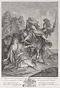 Rinaldo abandoning Armida by François Joullain|Louis Surugue|Charles Antoine Coypel