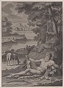 River god in a landscape by Antonio Rossi|Frederik Ottens
