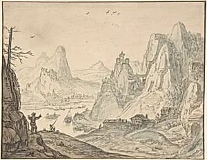 River Landscape with Mountains by Herman Saftleven II