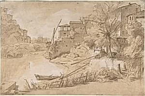 River View in Italy by Gaspar Adriaensz. van Wittel