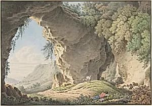 Rocky Landscape with Sleeping Shepherd by Philip Heinrich Dunker