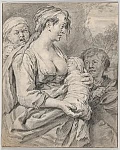Roma Mother with Children by Cornelis Visscher
