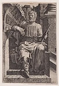 Roman General (?) Seated before Ruins by Lambert Suavius
