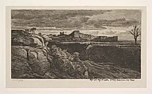 Ruins of the Chateau of Crèmieux (Isère) by Charles-François Daubigny|Auguste Delâtre