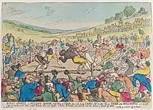 Rural Sports, A Milling Match by Thomas Tegg|Bill Richmond, "The Black Terror"|Thomas Rowlandson|Thomas Cribb|Tom Molineaux|Bill Gibbons|Joe Ward|John Gully