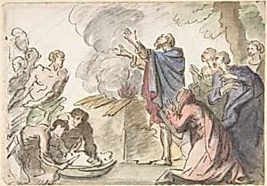 Sacrifice of Noah (?) by Giovanni Larciani ("Master of the Kress Landscapes")
