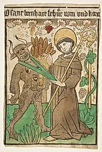 Saint Bernard Vanquishing the Devil by Anonymous, German, Upper Rhine, 15th century