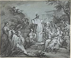 Saint Ignatius of Loyola Preaching by Johann Wolfgang Baumgartner