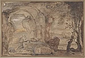Saint Jerome in the Wilderness by Anonymous, Italian, Roman-Bolognese, 17th century