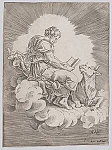 Saint Luke by Agostino Veneziano (Agostino dei Musi)|Giulio Romano