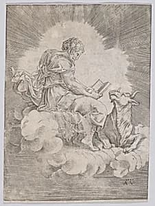 Saint Luke by Agostino Veneziano (Agostino dei Musi)|Giulio Romano