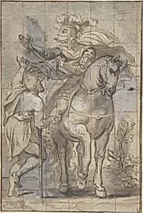 Saint Martin and the Beggar by Anonymous, Italian, Roman-Bolognese, 17th century