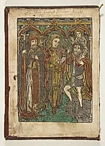 Saints Anthony, Sebastian and Christopher by Anonymous, German, Cologne, 15th century