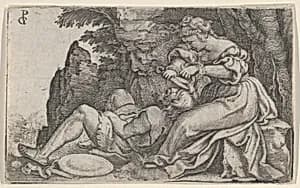 Samson and Delilah by Georg Pencz