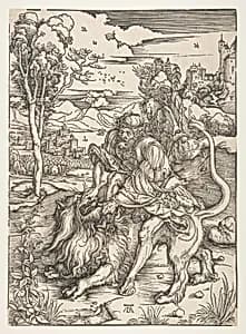 Samson Rending the Lion by Albrecht Dürer