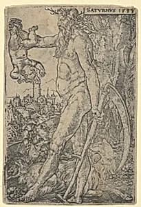 Saturn, from "The Seven Planets" by Heinrich Aldegrever