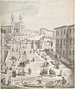 Scalinata della Trinità dei Monti by Giovanni Paolo Panini