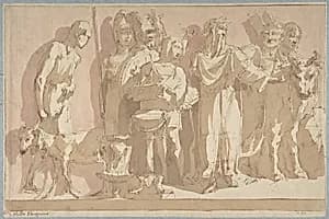 Scene of Antique Sacrifice by Giuseppe Bernardino Bison