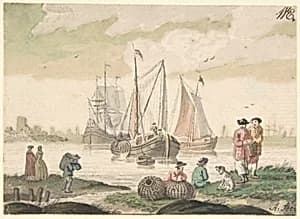Seascape with Seven Figures and a Dog