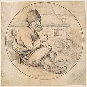 Seated Old Man Holding a Pipe
