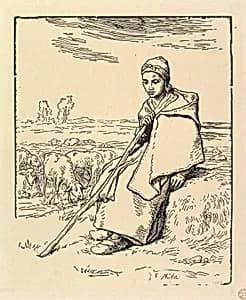 Seated Shepherdess by Jean-François Millet|Jean-Baptiste Millet