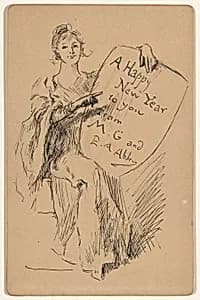 Seated Woman Holding a Shield by Edwin Austin Abbey