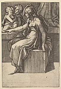Seated Woman with two Children by Anonymous, Italian, 16th century|Parmigianino (Girolamo Francesco Maria Mazzola)